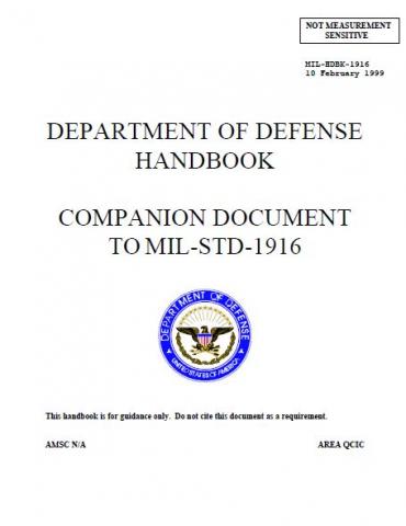 DoD Handbook- Companion Document To MIL-STD-1916 | SE Goldmine